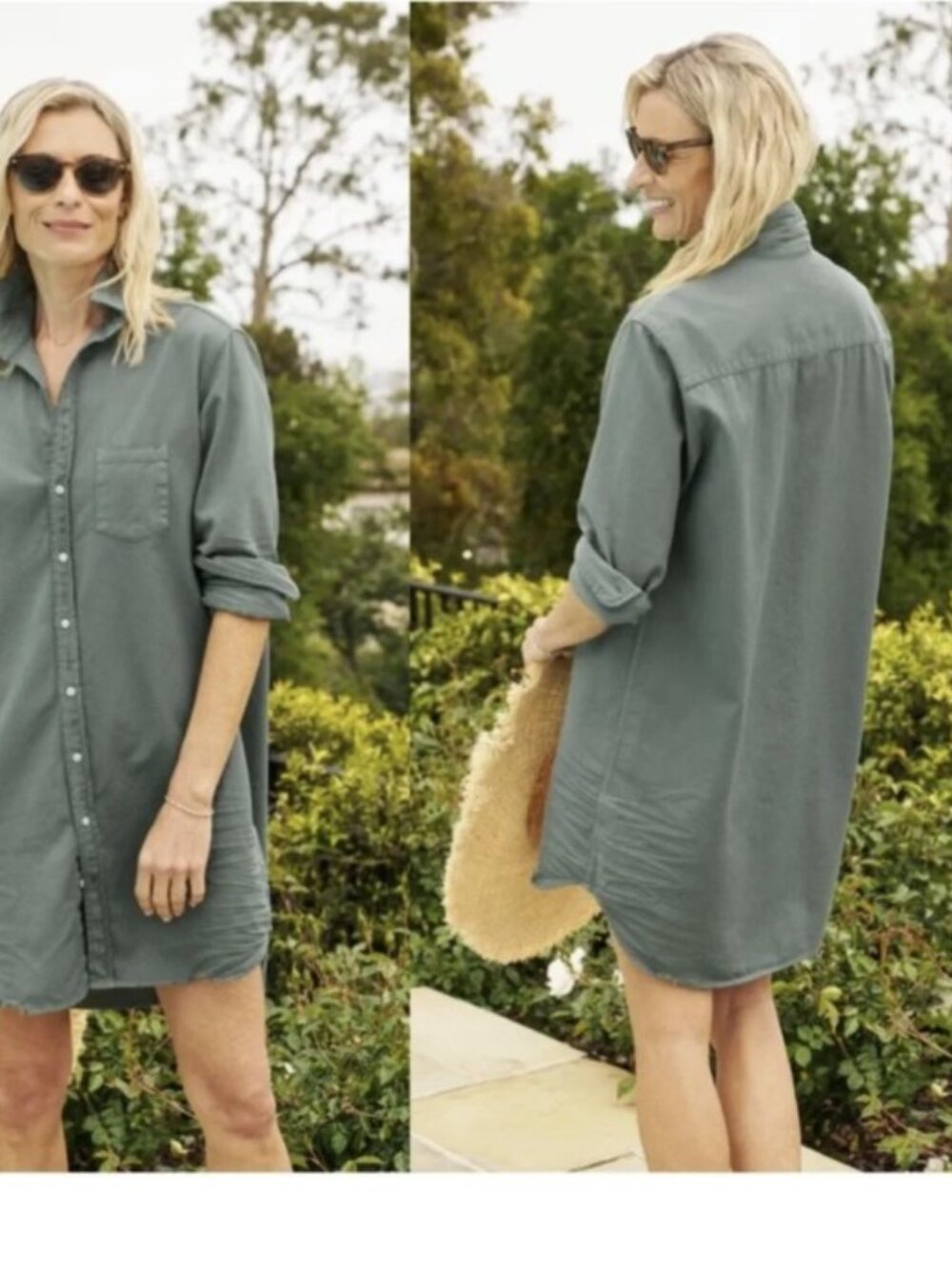 Frank & Eileen Mary Classic Shirtdress Green